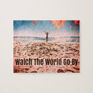Der Welt beim Vorbeiziehen zusehen - am Strand Puzzle