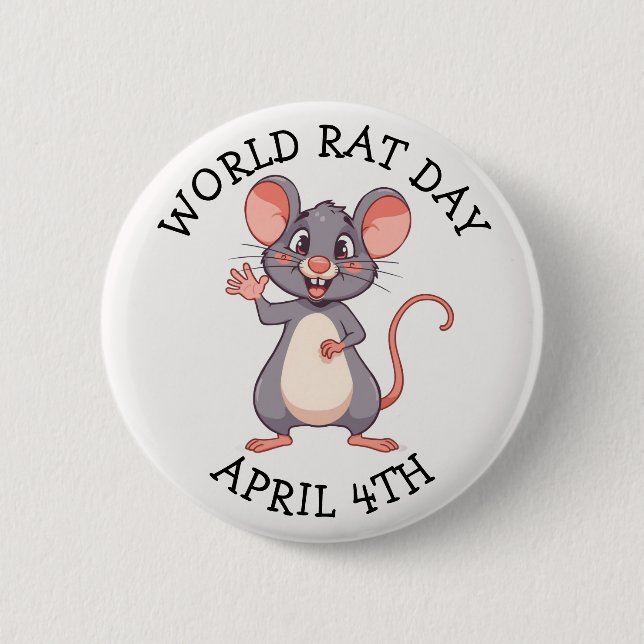 Der Welt-Rattentag ist am 4. April Button (Vorderseite)