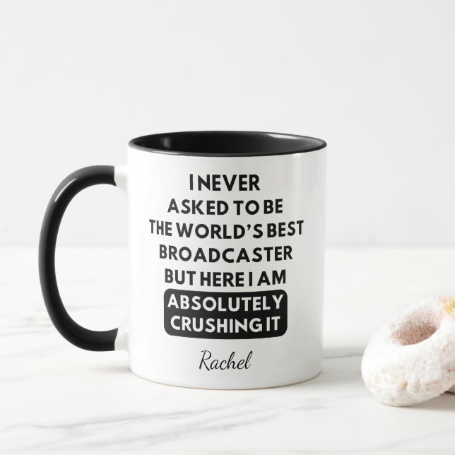 Der weltbeste Broadcaster Funny Tasse (Mit Donut)