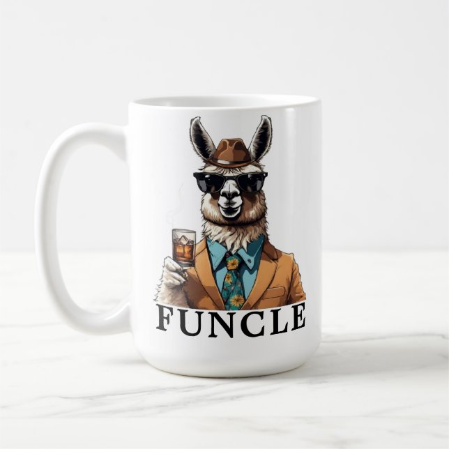 Der weltbeste funktionelle Onkel-Lama Kaffeetasse (Links)