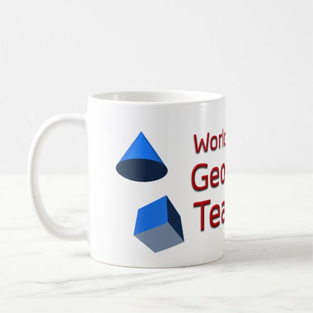 Der weltbeste Geometry-Lehrer mit 3D-Formen Tasse (Links)