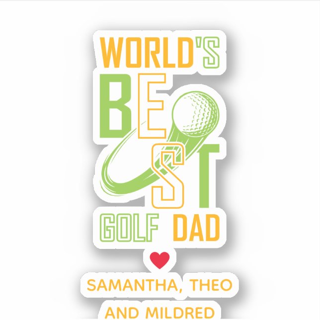 Der weltbeste Golf Vater - Funny & Thoughtful Gift Aufkleber (Vorderseite)