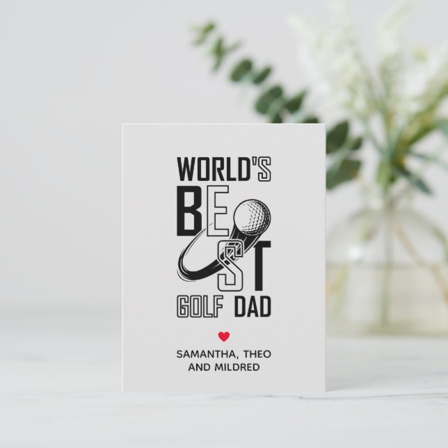 Der weltbeste Golf Vater - Funny & Thoughtful Gift Postkarte (Stehend Vorderseite)