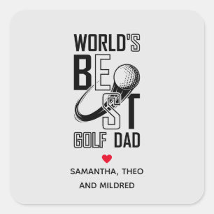 Der weltbeste Golf Vater - Funny & Thoughtful Gift Quadratischer Aufkleber