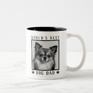 Der weltbeste Hund-Vater-Pfoten druckt Schwarz-wei Zweifarbige Tasse