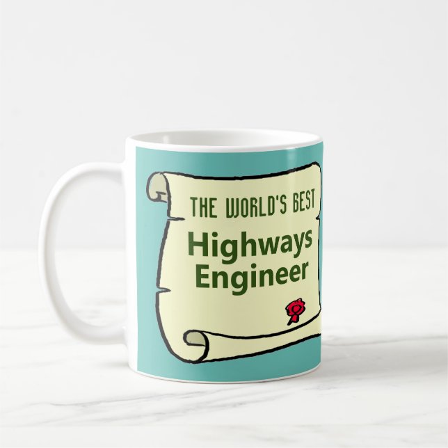 Der weltbeste Ingenieur für Autobahnen. Kaffeetasse (Links)