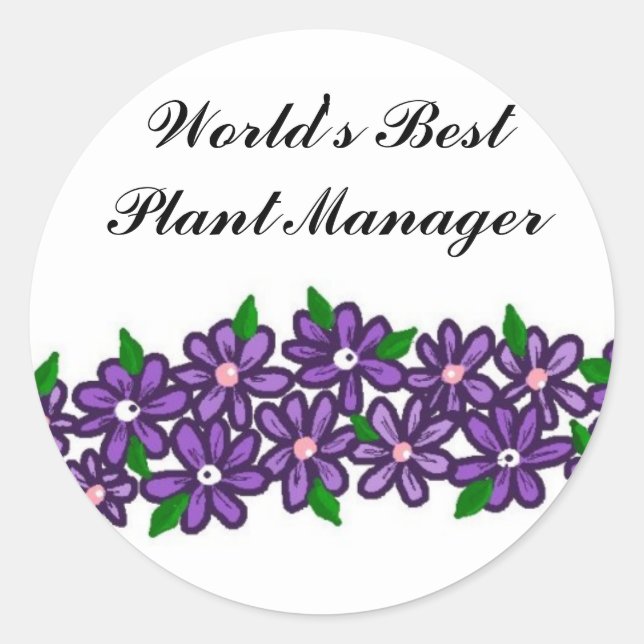 Der weltbeste Pflanze-Manager Runder Aufkleber (Vorderseite)
