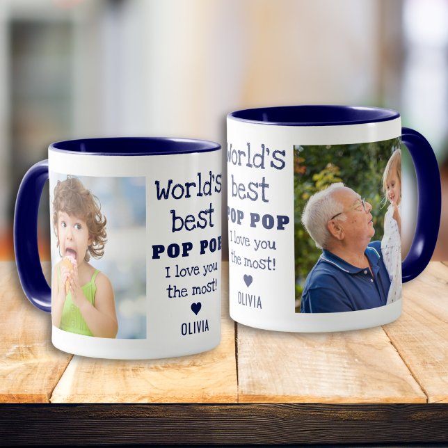 Der weltbeste Pop Pop I Liebe You Most 2 Foto Blue Tasse (Von Creator hochgeladen)