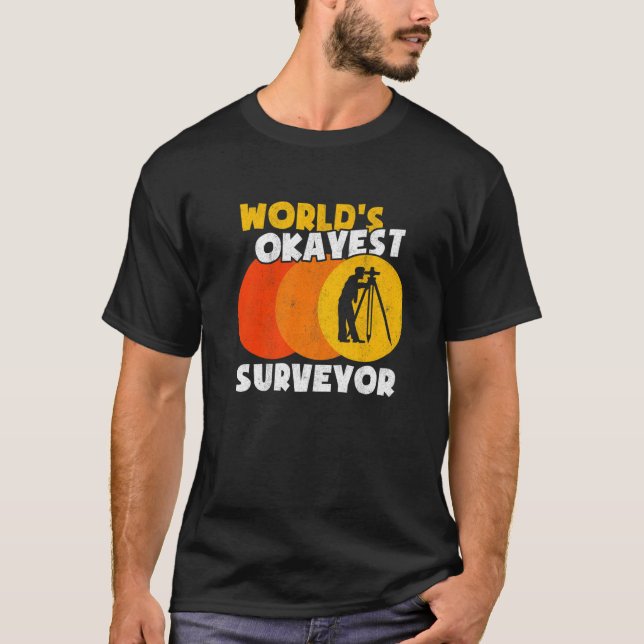 Der weltbeste Surveyor Engineer Tripod Retro Lan T-Shirt (Vorderseite)