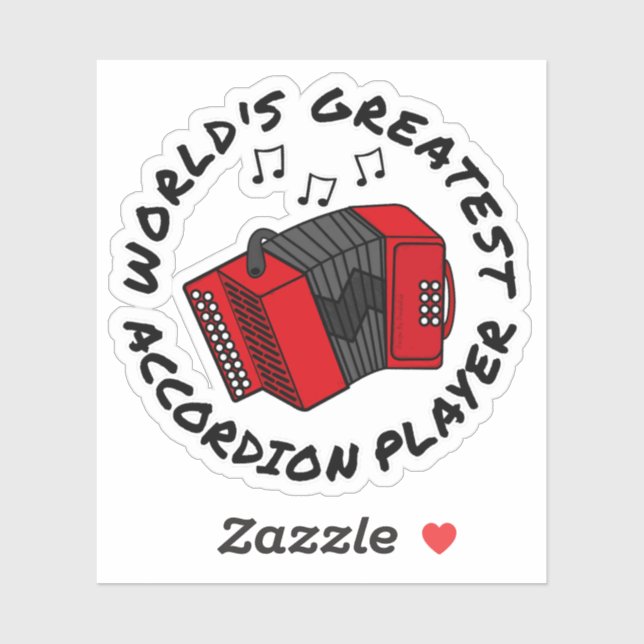 Der weltgrößte Accordion Player Funny Aufkleber (Blatt)