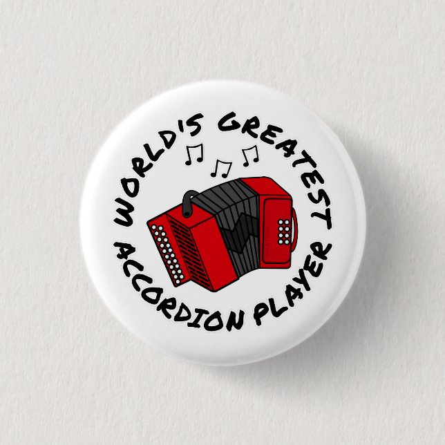 Der weltgrößte Accordion Player Funny Button (Vorderseite)