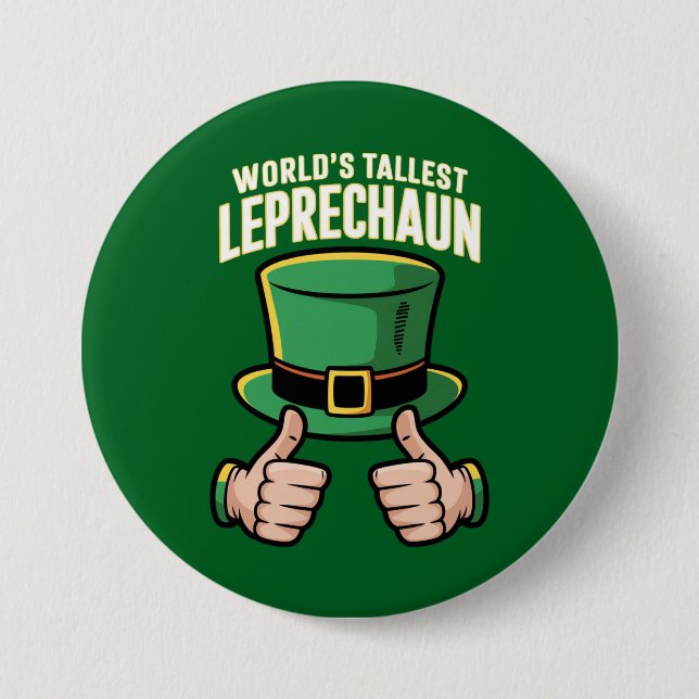 Der weltgrößte Leprechaun Funny Irish Spaß Button (Vorderseite)