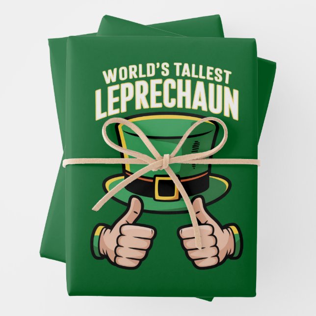 Der weltgrößte Leprechaun Funny Irish Spaß Geschenkpapier Set (Beispiel)