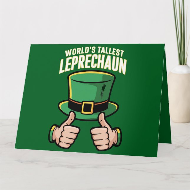 Der weltgrößte Leprechaun Funny Irish Spaß Karte (Vorderseite)