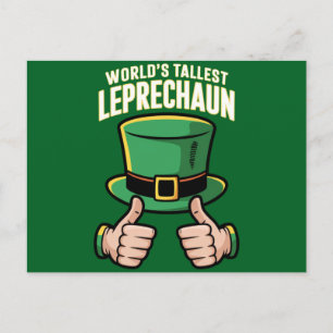 Der weltgrößte Leprechaun Funny Irish Spaß Postkarte