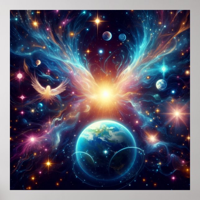 Der Weltraum an einer lebendig detaillierten 24x24 Poster (Vorne)