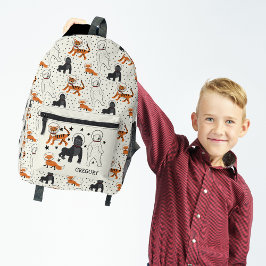 Der Weltraum ist Gemusterte Wildtierastronauten Bedruckter Rucksack