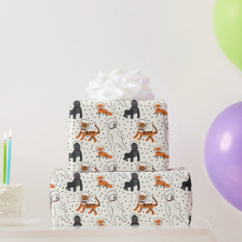 Der Weltraum ist Gemusterte Wildtierastronauten Geschenkpapier