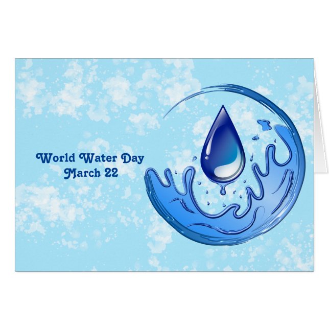 Der Weltwassertag Rette Wasser Rett Erde (Vorderseite (Horizontal))