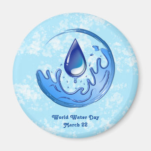 Der Weltwassertag Rette Wasser Rett Erde Magnet