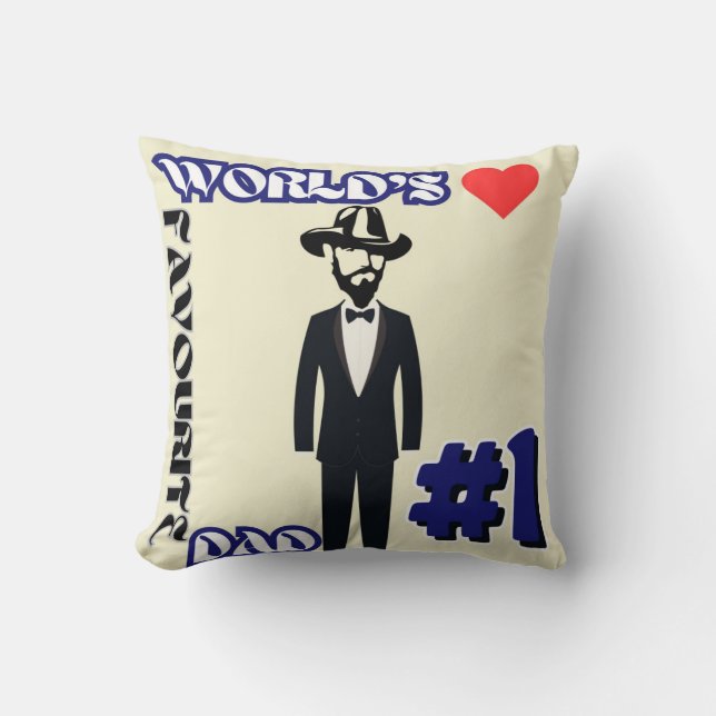 Der weltweit beliebteste Vater #1 Throw Kissen (Vorderseite)