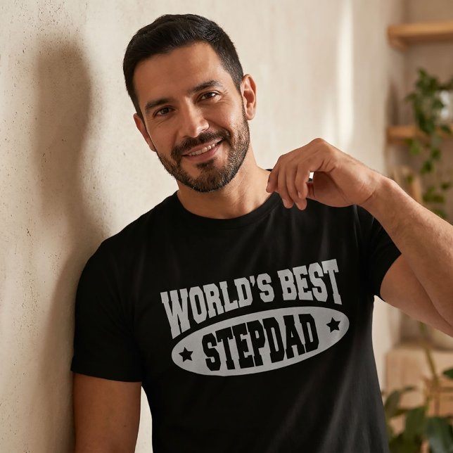 Der weltweit beste Step-Vater-T - Shirt - Schwarz  (Von Creator hochgeladen)