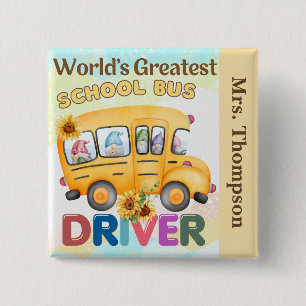 Der weltweit größte Schulbusfahrer Personalisiert Button
