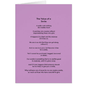 Der Wert eines Lächelngedichtes