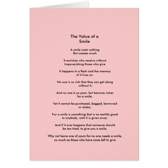 Der Wert eines Lächelns (Vorne)