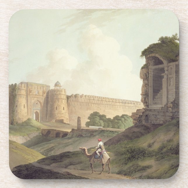 Der Western-Eingang von Shere Shahs Fort, Delhi, Untersetzer (Vorderseite)