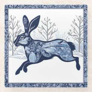 Der Whimsikale Ausflug des Hares Winters Glasuntersetzer