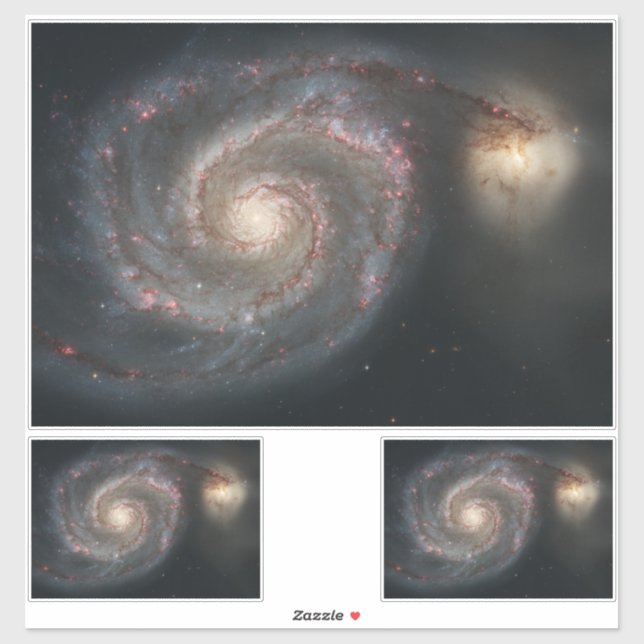 Der Whirlpool Galaxy M51 & Companion im Weltraum Aufkleber (Blatt)