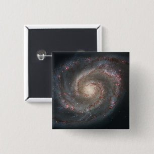 Der Whirlpool Galaxy M51 & Companion im Weltraum Button