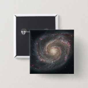 Der Whirlpool Galaxy M51 & Companion im Weltraum Button