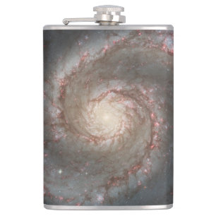 Der Whirlpool Galaxy M51 & Companion im Weltraum Flachmann