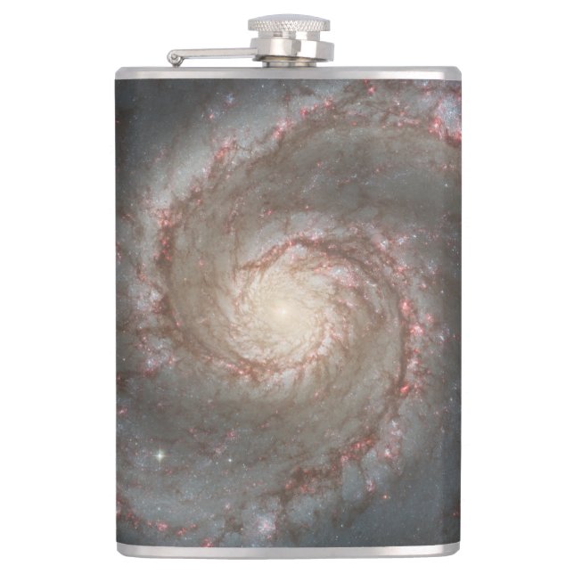 Der Whirlpool Galaxy M51 & Companion im Weltraum Flachmann (Vorderseite)
