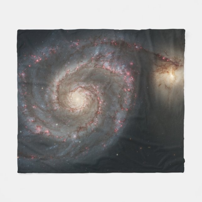 Der Whirlpool Galaxy M51 & Companion im Weltraum Fleecedecke (Vorderseite (Horizontal))