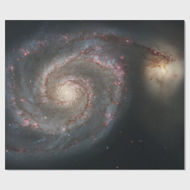 Der Whirlpool Galaxy M51 & Companion im Weltraum Geschenkpapier (Flach)
