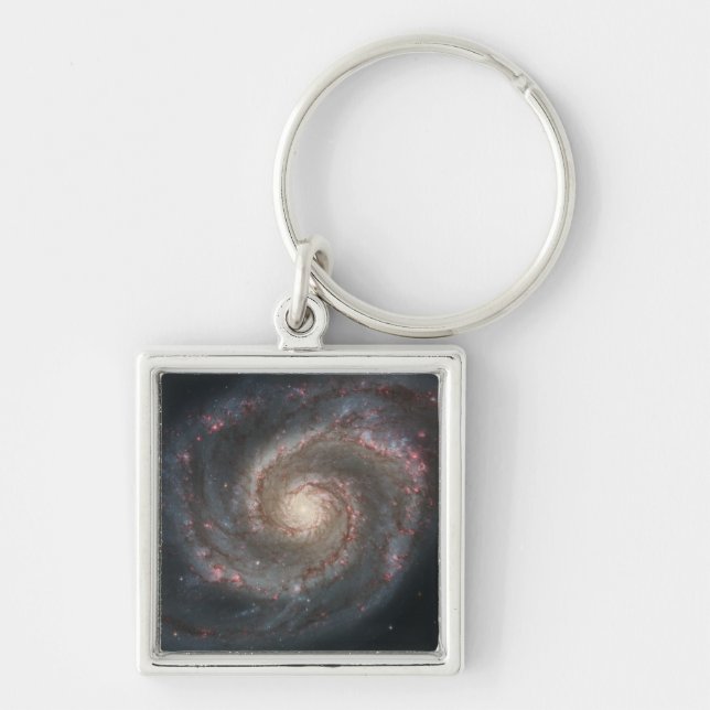 Der Whirlpool Galaxy M51 & Companion im Weltraum Schlüsselanhänger (Vorne)