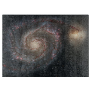 Der Whirlpool Galaxy M51 & Companion im Weltraum Schneidebrett