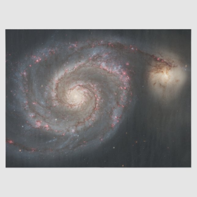 Der Whirlpool Galaxy M51 & Companion im Weltraum Seidenpapier (Vorderseite)