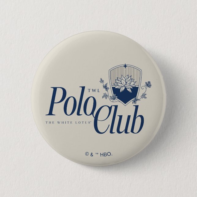 Der White Lotus Polo Club Button (Vorderseite)
