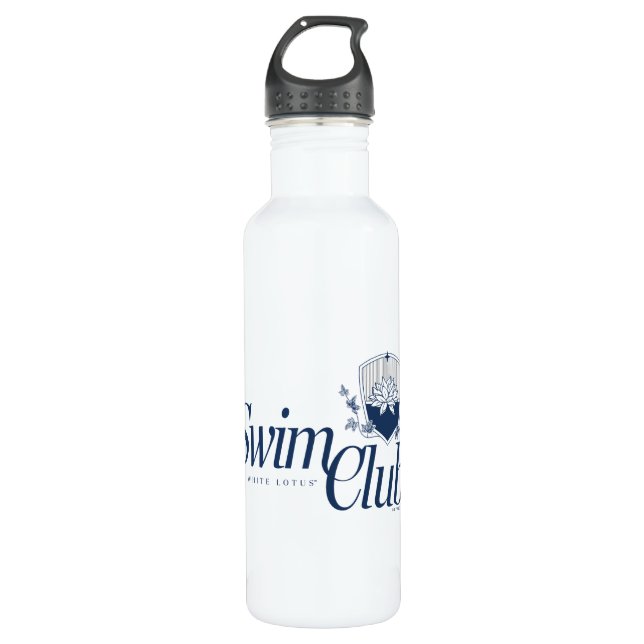 Der White Lotus Swim Club Edelstahlflasche (Vorderseite)