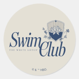Der White Lotus Swim Club Runder Aufkleber