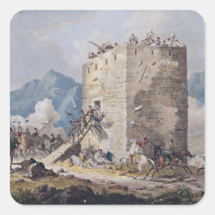 Der Widerstand von vierzig griechischen Rebellen Quadratischer Aufkleber