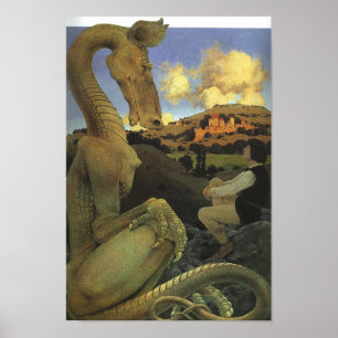 Der widerwillige Drache, Maxfield Parrish Poster