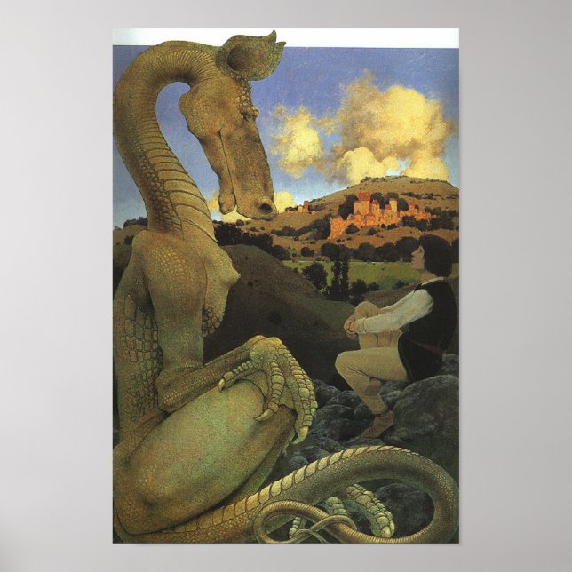 Der widerwillige Drache, Maxfield Parrish Poster (Vorne)