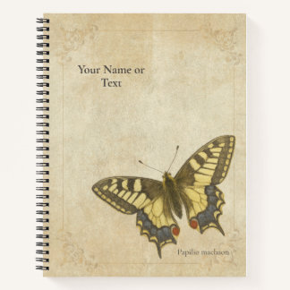Der "Wiesen Aristokrat" Vintage Papilio Machaon Notizbuch