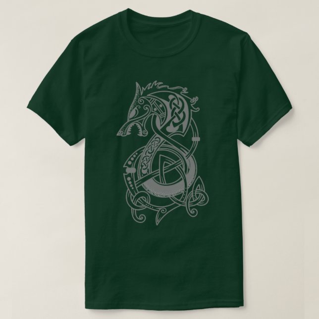 Der WikingWolf Fenrir Silver T-Shirt (Design vorne)