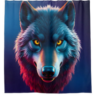Der wilde Blick – Intensive Tierportrait-Duschabde Duschvorhang